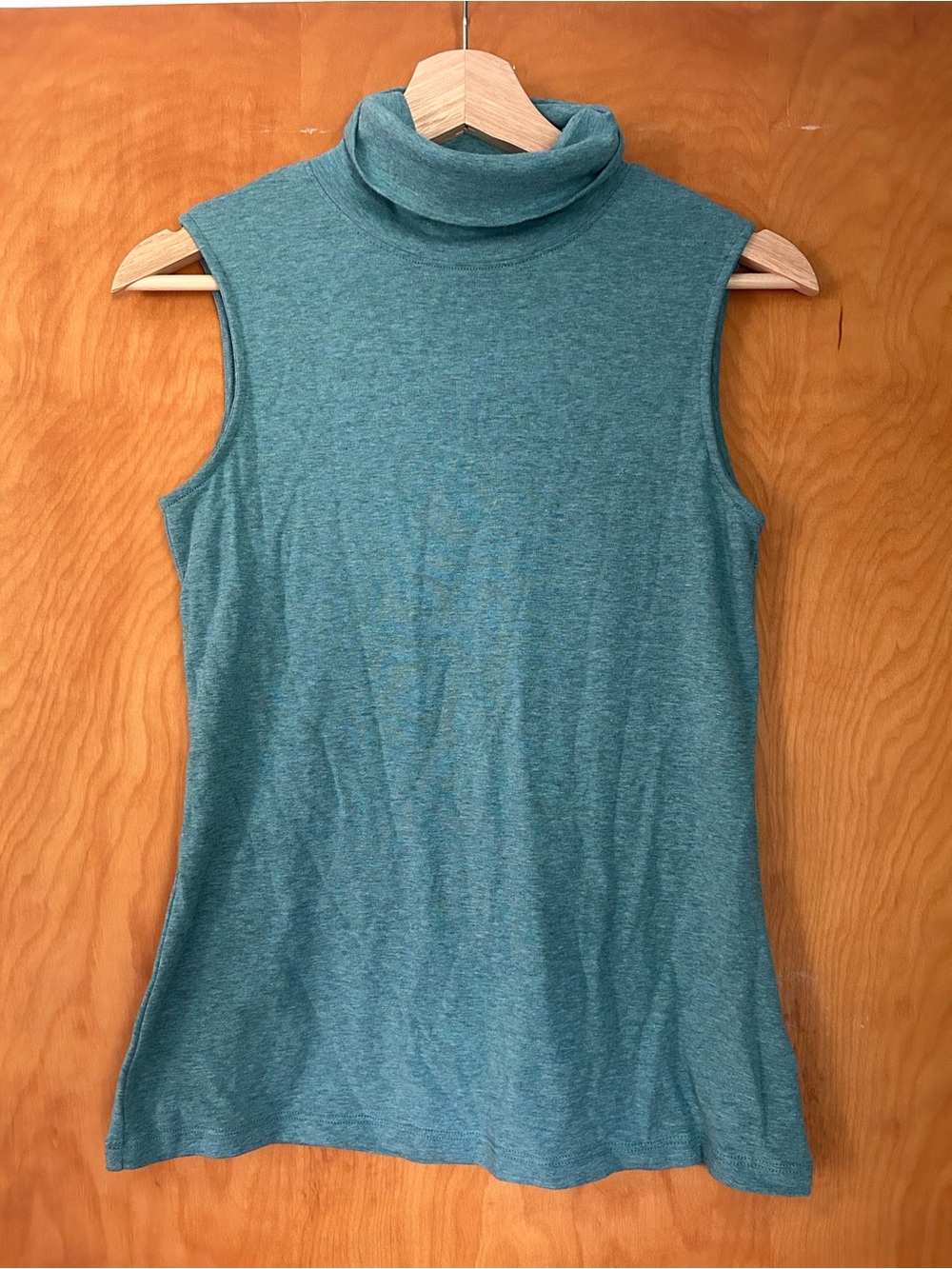 Christian Siriano Sleeveless Turtleneck Tank - Teal Green